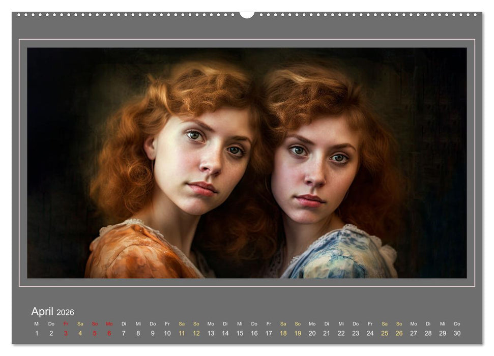 Zwillinge - Ein Jahr mit doppelter Freude (CALVENDO Premium Wandkalender 2026)