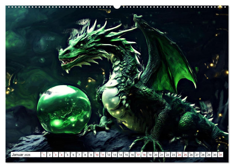 Drachen - Gefürchtete, aber nicht immer böse Fabelwesen (CALVENDO Wandkalender 2026)