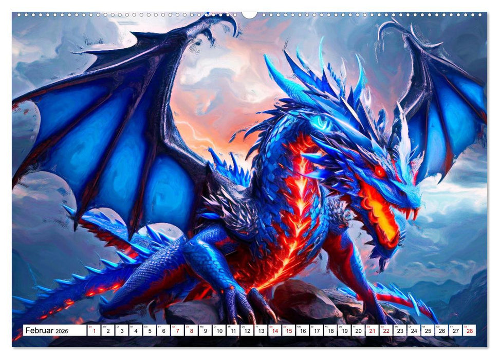 Drachen - Gefürchtete, aber nicht immer böse Fabelwesen (CALVENDO Wandkalender 2026)