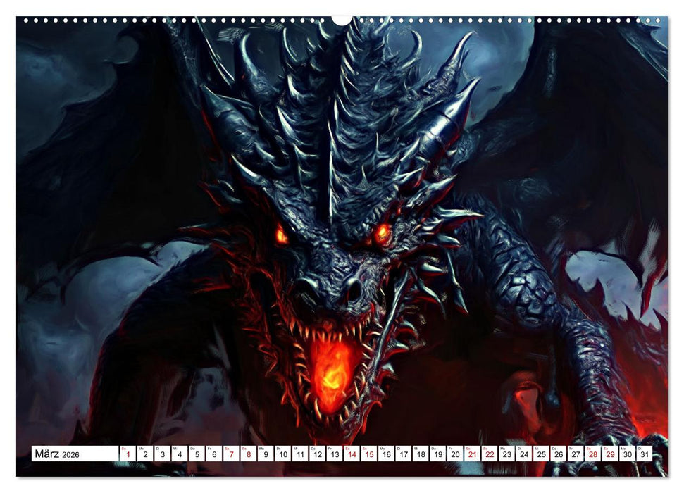 Drachen - Gefürchtete, aber nicht immer böse Fabelwesen (CALVENDO Wandkalender 2026)