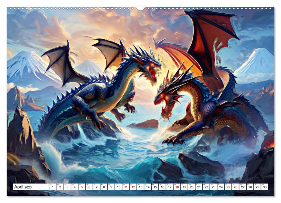 Drachen - Gefürchtete, aber nicht immer böse Fabelwesen (CALVENDO Wandkalender 2026)