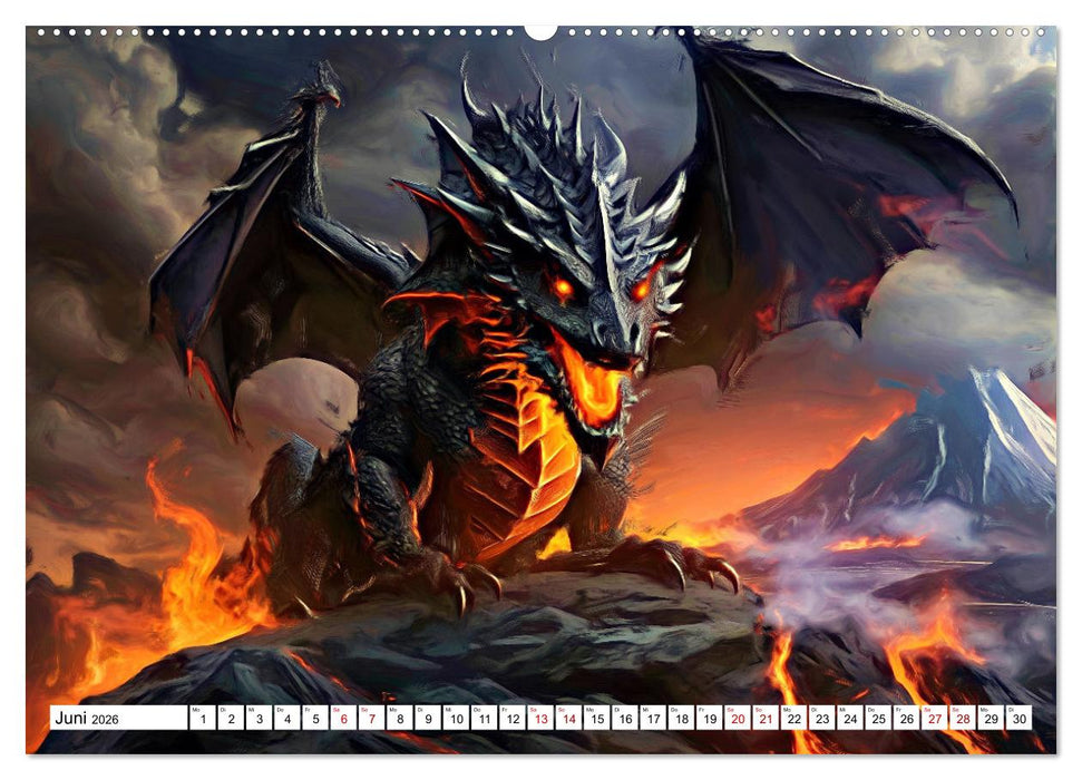 Drachen - Gefürchtete, aber nicht immer böse Fabelwesen (CALVENDO Wandkalender 2026)