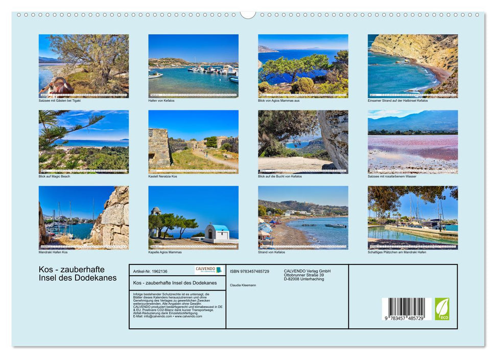 Kos - zauberhafte Insel des Dodekanes (CALVENDO Premium Wandkalender 2026)
