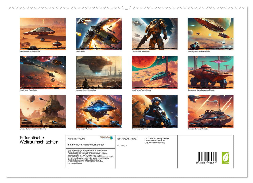 Futuristische Weltraumschlachten (CALVENDO Premium Wandkalender 2026)