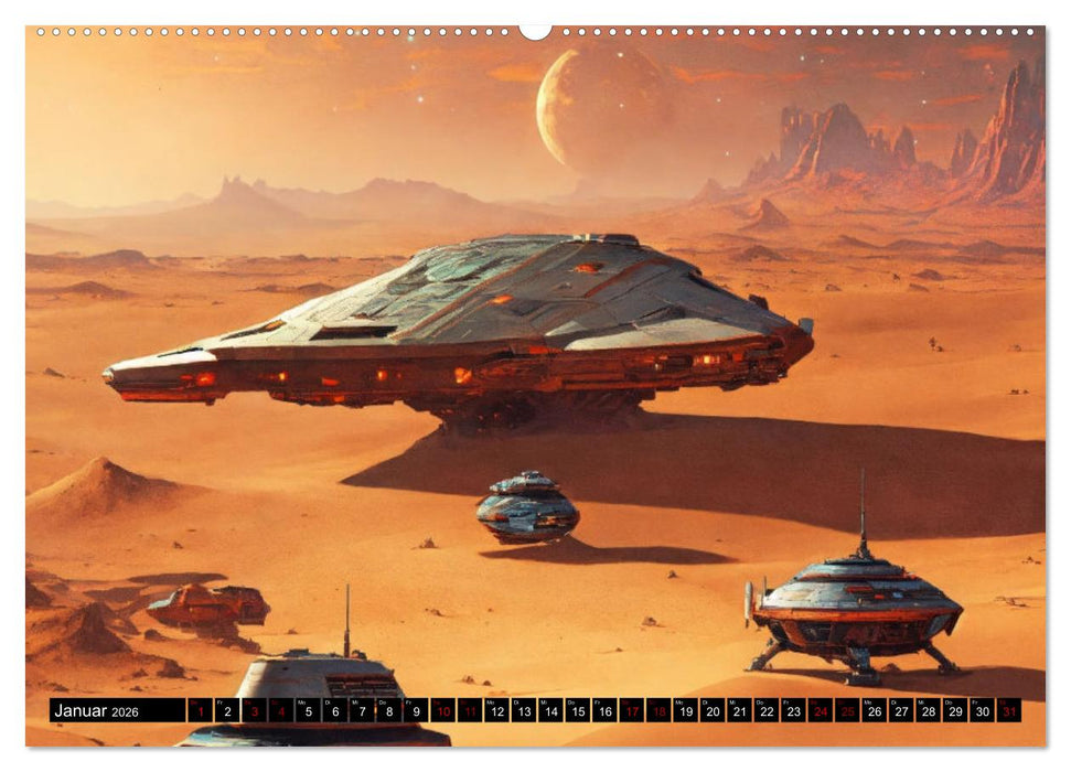 Futuristische Weltraumschlachten (CALVENDO Premium Wandkalender 2026)