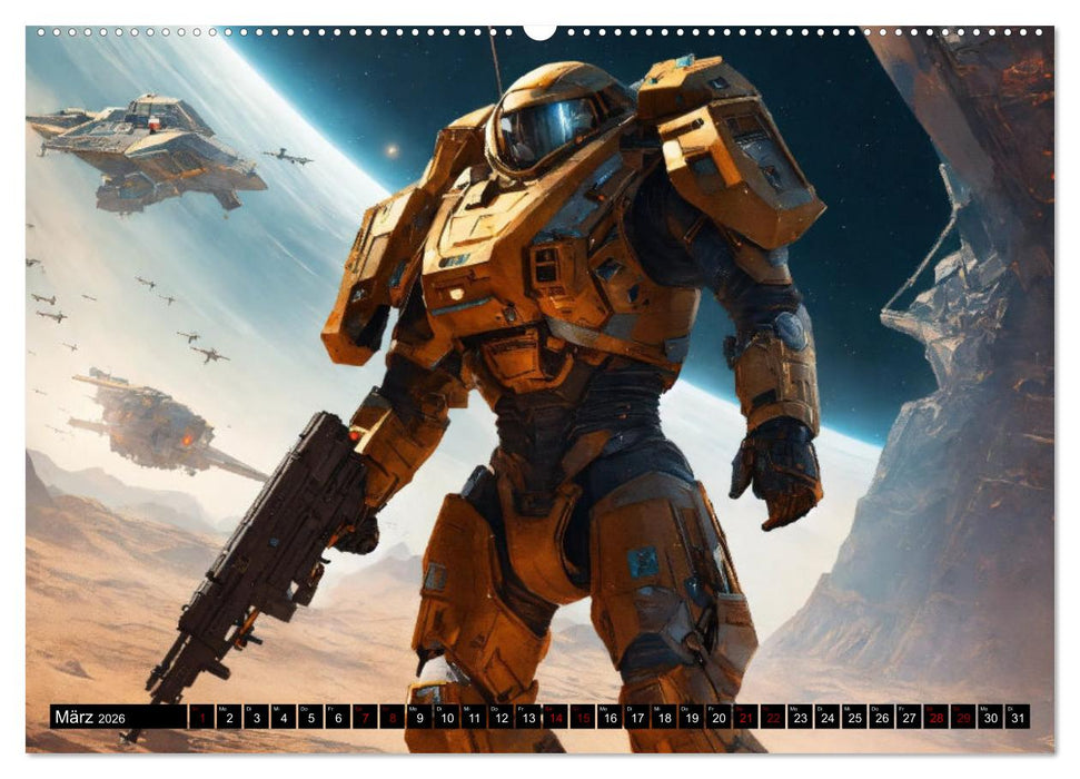Futuristische Weltraumschlachten (CALVENDO Premium Wandkalender 2026)