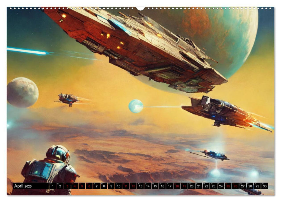 Futuristische Weltraumschlachten (CALVENDO Premium Wandkalender 2026)