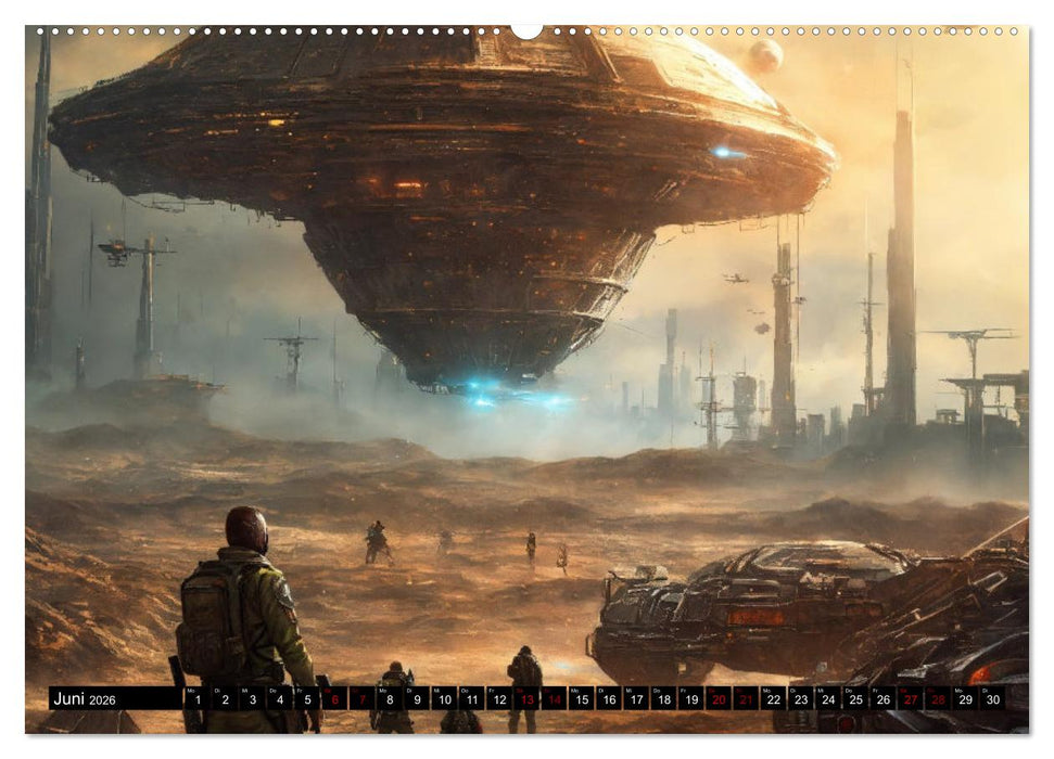 Futuristische Weltraumschlachten (CALVENDO Premium Wandkalender 2026)