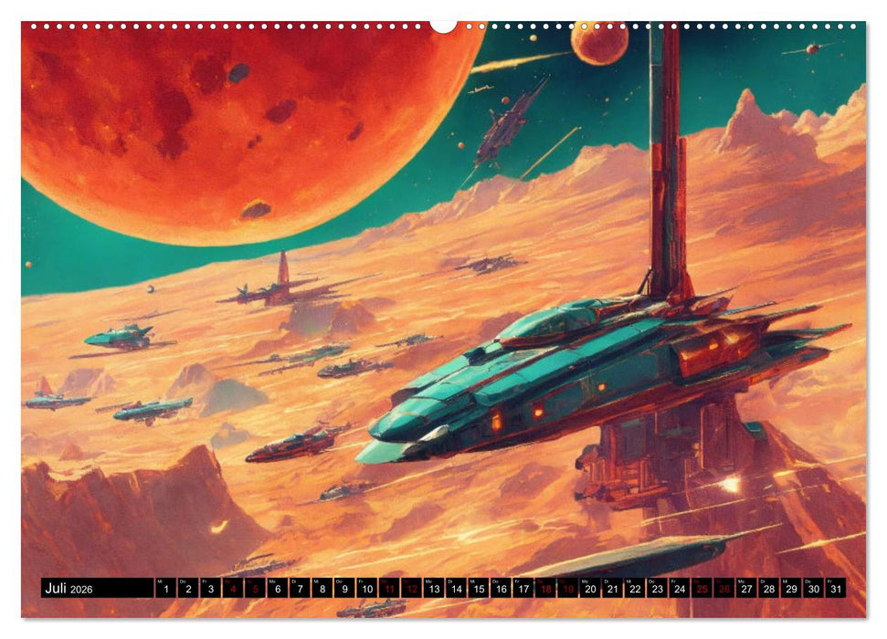 Futuristische Weltraumschlachten (CALVENDO Premium Wandkalender 2026)