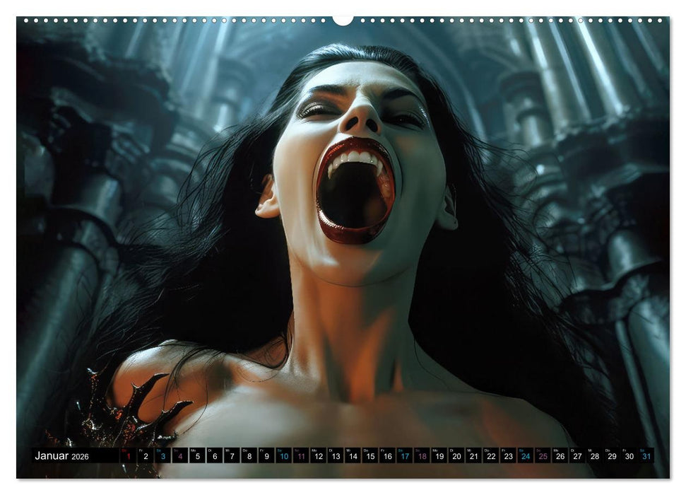 Vampire Nachtkreaturen (CALVENDO Premium Wandkalender 2026)