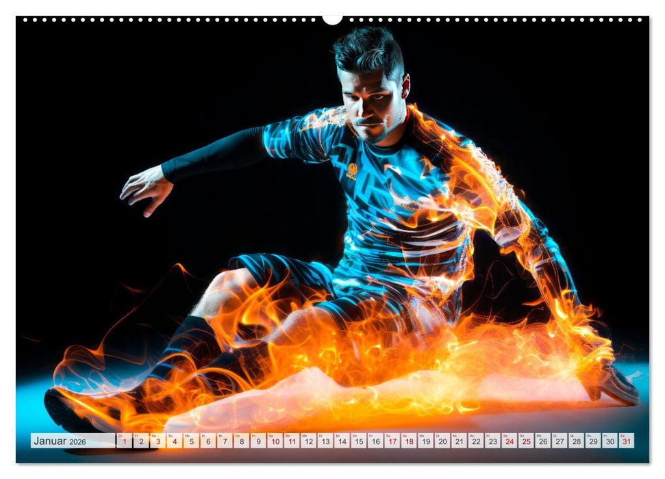 FUßBALLFIEBER Dynamische Szenen (CALVENDO Wandkalender 2026)