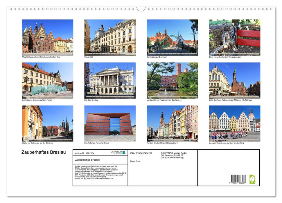 Zauberhaftes Breslau (CALVENDO Wandkalender 2026)