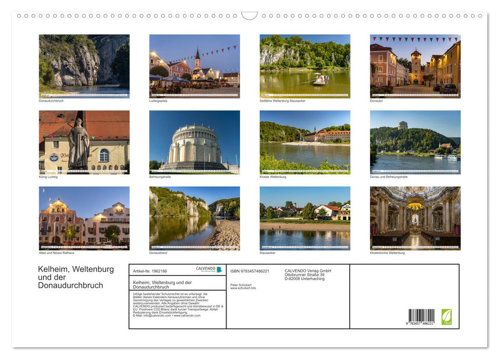 Kelheim, Weltenburg und der Donaudurchbruch (CALVENDO Wandkalender 2026)