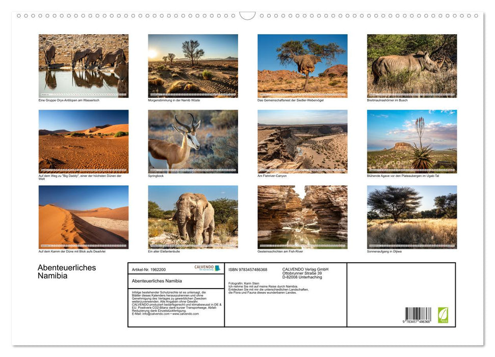 Abenteuerliches Namibia (CALVENDO Wandkalender 2026)