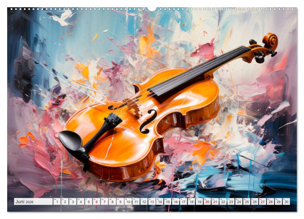 MUSIKINSTRUMENTE Moderne dekorative Inszenierung (CALVENDO Premium Wandkalender 2026)