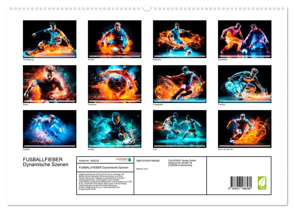 FUßBALLFIEBER Dynamische Szenen (CALVENDO Premium Wandkalender 2026)