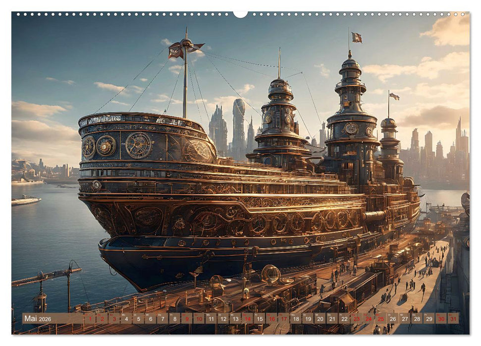 Steampunk Maschinenwelt (CALVENDO Wandkalender 2026)