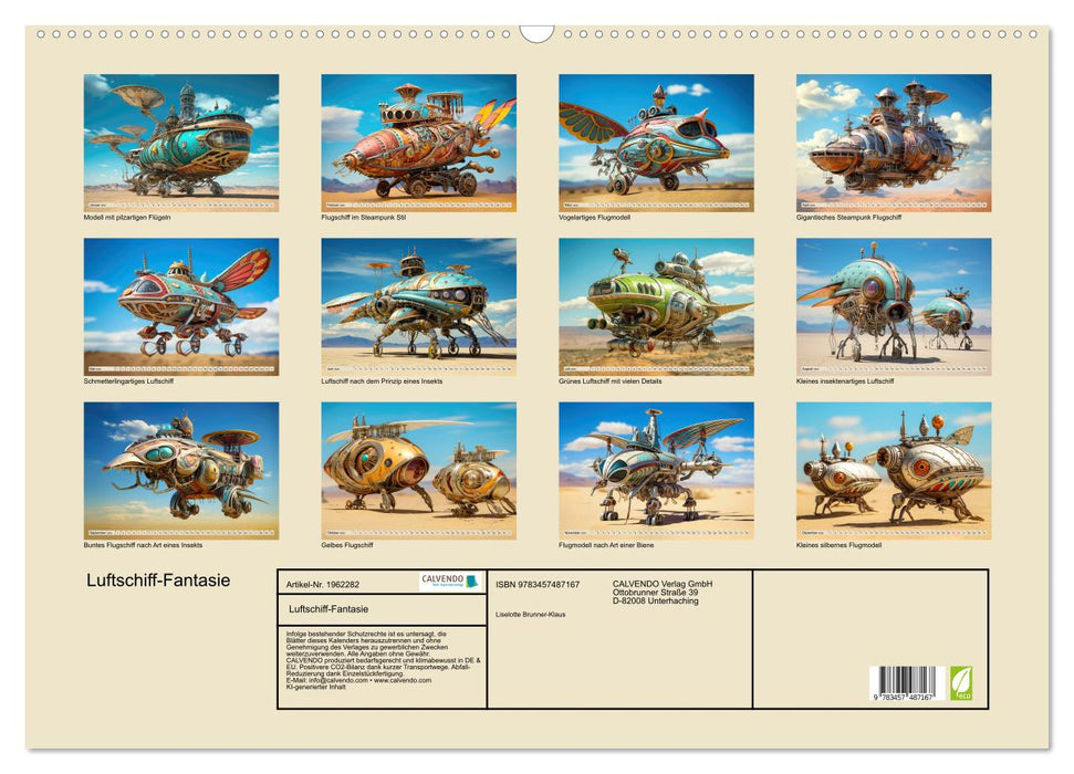 Luftschiff-Fantasie (CALVENDO Wandkalender 2026)