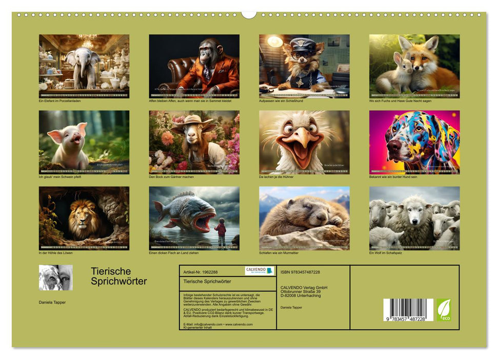 Tierische Sprichwörter (CALVENDO Premium Wandkalender 2026)