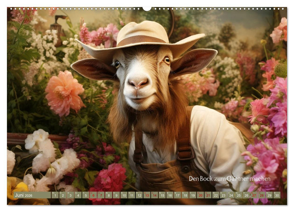 Tierische Sprichwörter (CALVENDO Premium Wandkalender 2026)