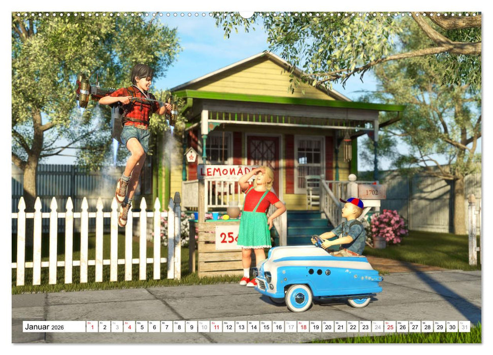 50s Future - Retro SciFi (CALVENDO Wandkalender 2026)