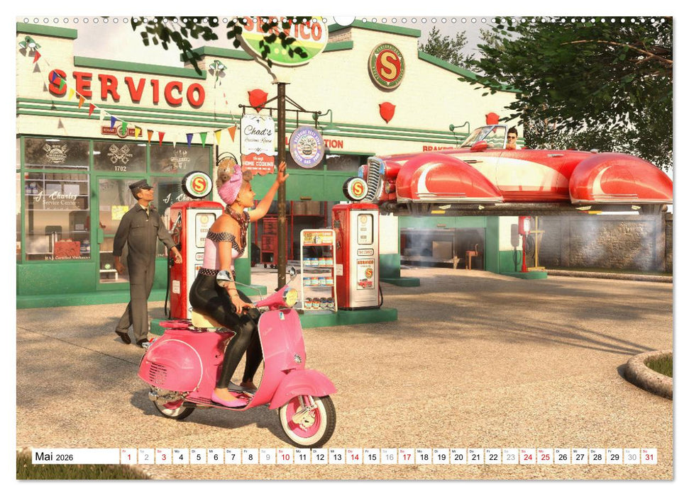 50s Future - Retro SciFi (CALVENDO Wandkalender 2026)