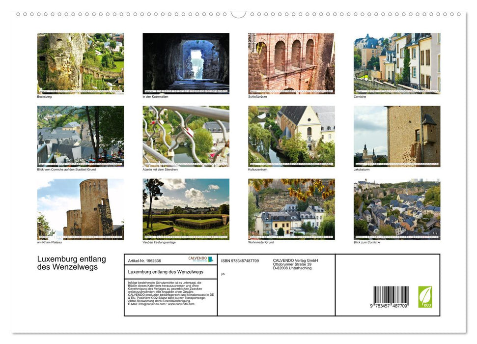 Luxemburg entlang des Wenzelwegs (CALVENDO Premium Wandkalender 2026)