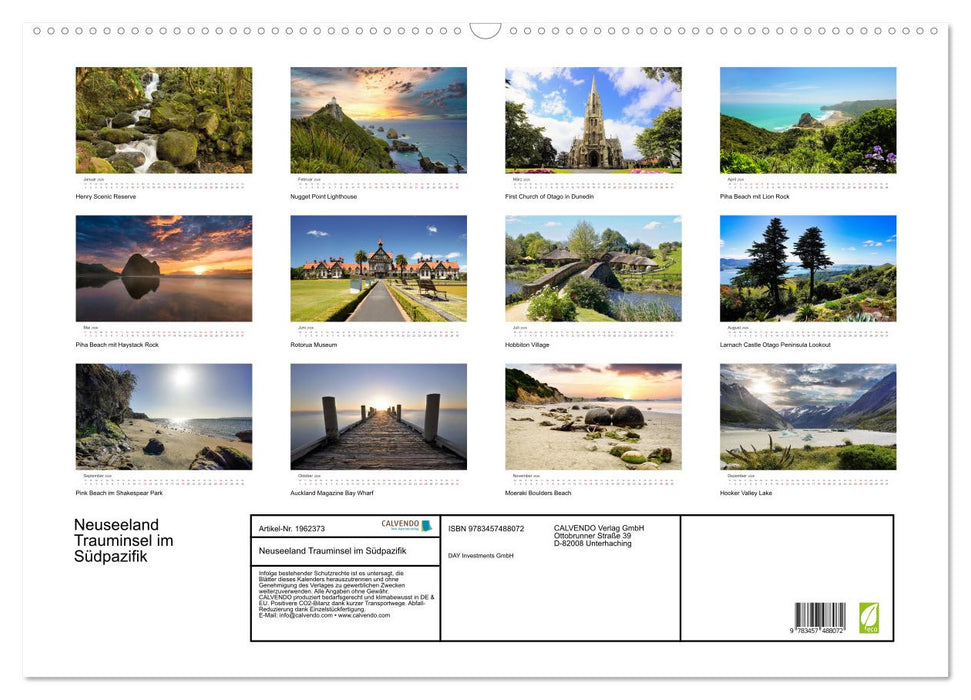 Neuseeland Trauminsel im Südpazifik (CALVENDO Wandkalender 2026)