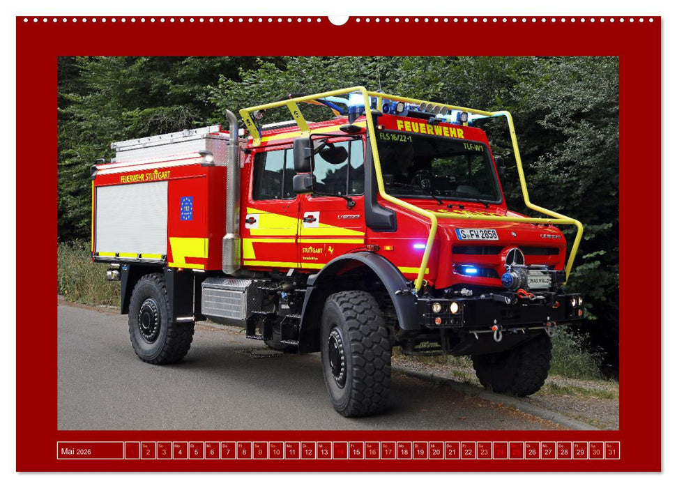 Unimog bei der Feuerwehr (CALVENDO Premium Wandkalender 2026)