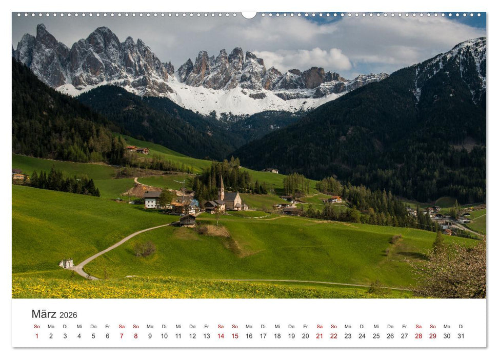 Ein Spaziergang in den Dolomiten (CALVENDO Premium Wandkalender 2026)