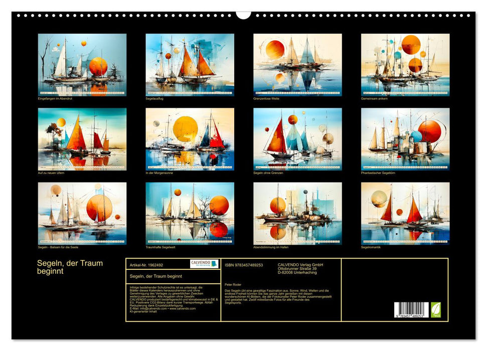 Segeln, der Traum beginnt (CALVENDO Wandkalender 2026)