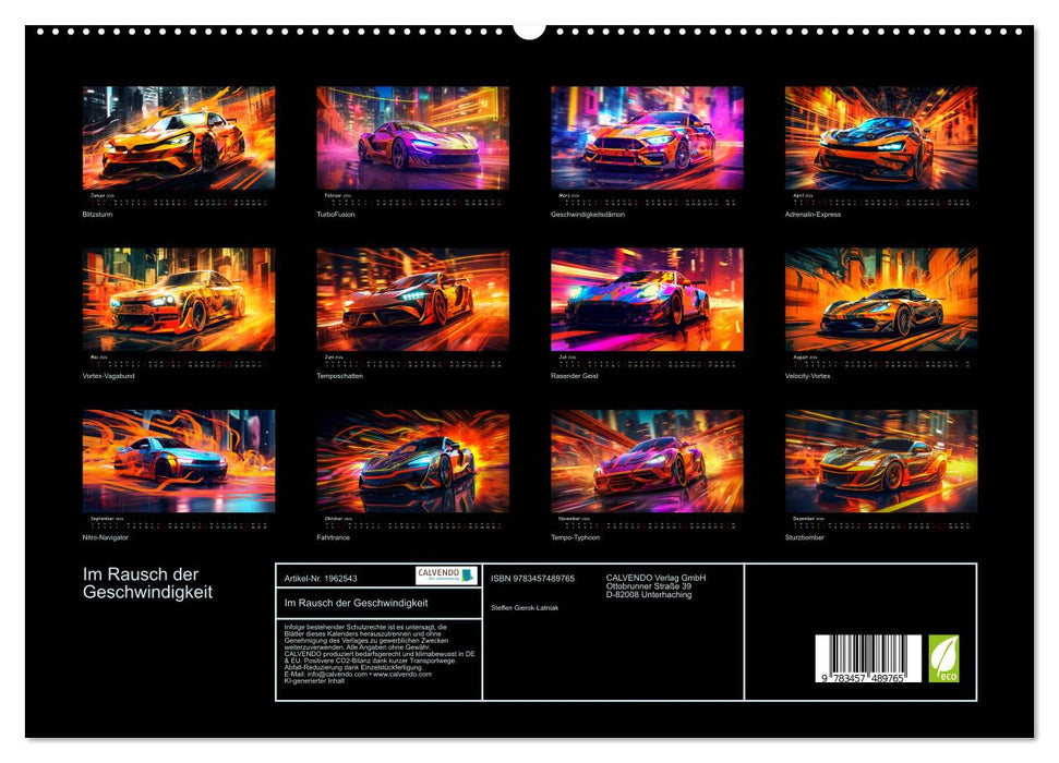 Im Rausch der Geschwindigkeit (CALVENDO Premium Wandkalender 2026)