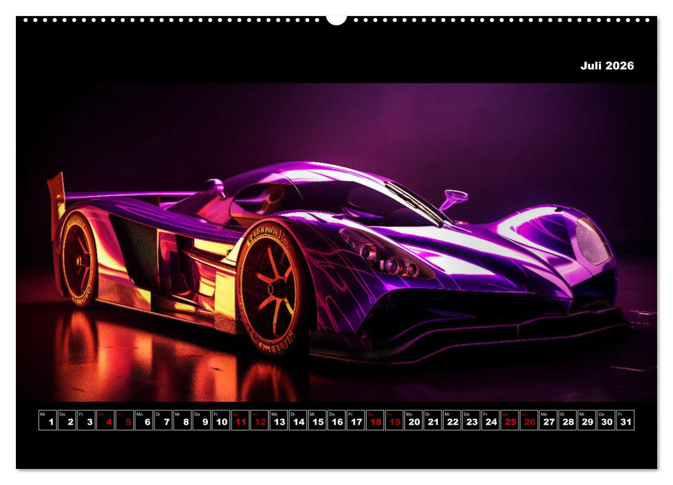 Surreale Cyber Cars (CALVENDO Premium Wandkalender 2026)