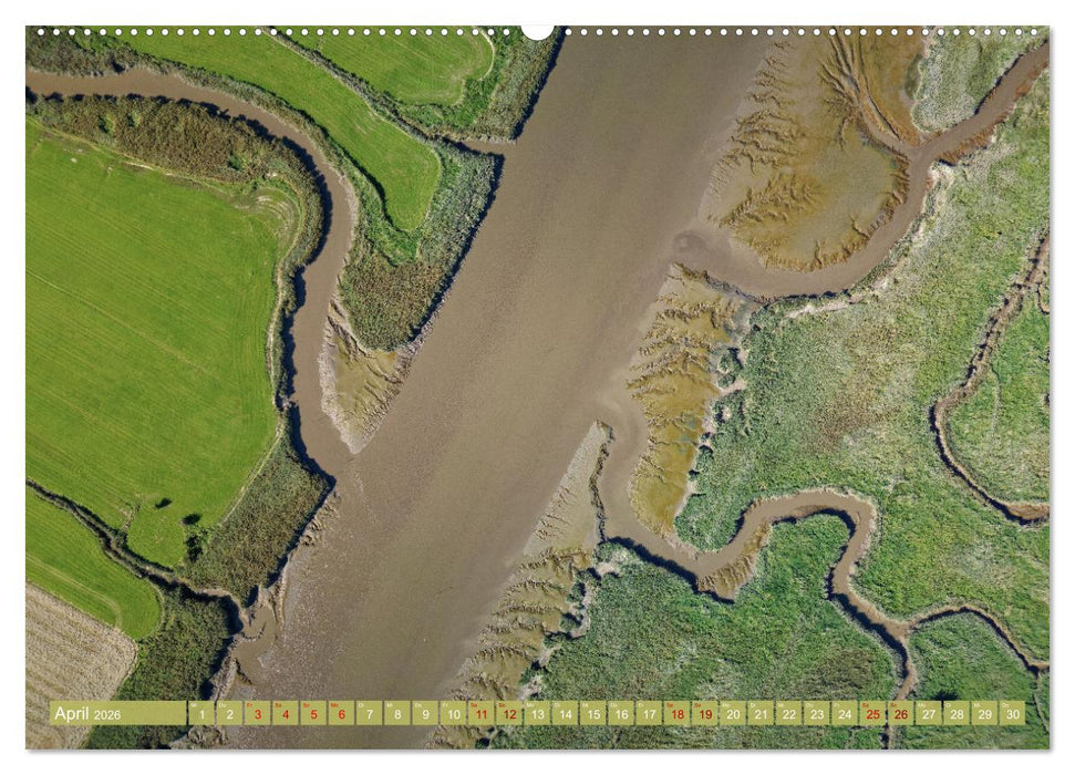 neunziggrad I photoart: das wattenmeer von oben (CALVENDO Wandkalender 2026)
