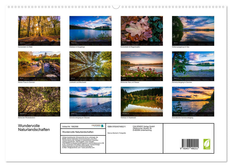 Wundervolle Naturlandschaften (CALVENDO Premium Wandkalender 2026)