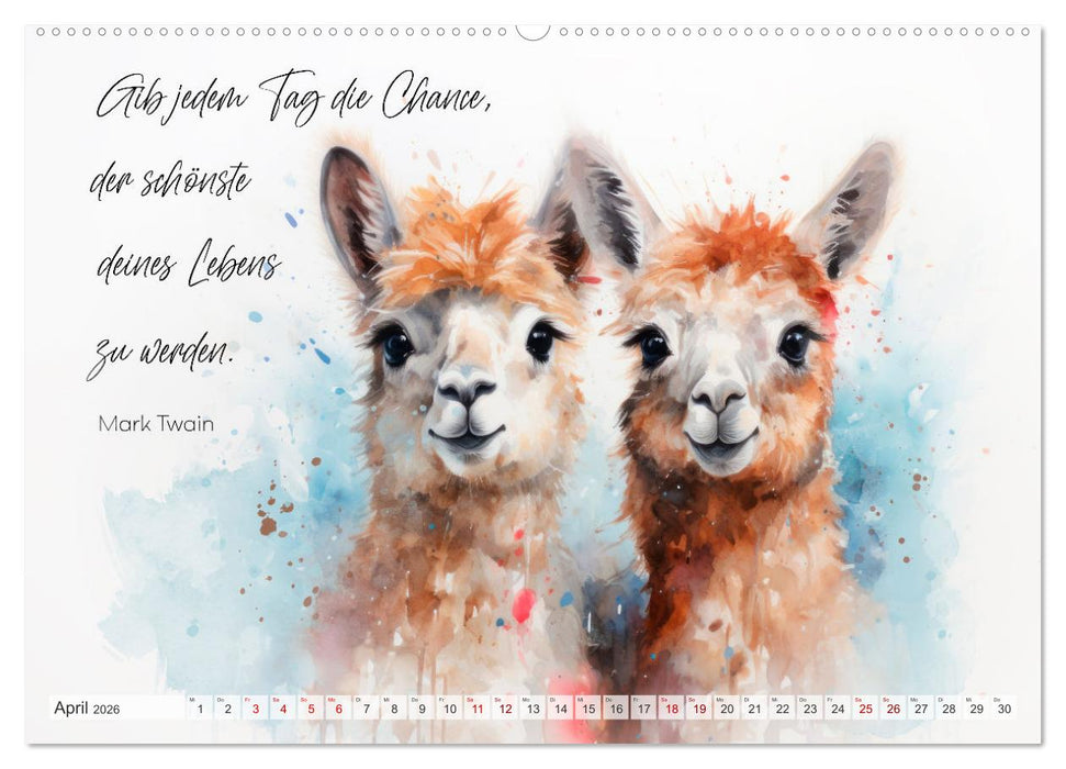 MOTIVATION Sprüche mit süßen Tierkindern (CALVENDO Wandkalender 2026)