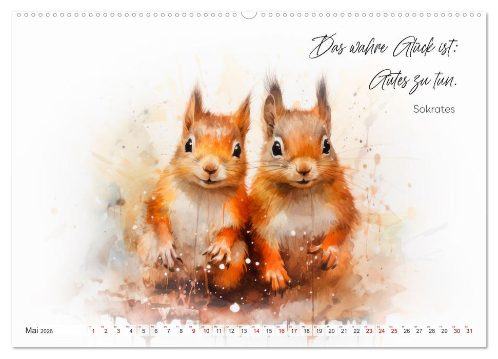 MOTIVATION Sprüche mit süßen Tierkindern (CALVENDO Wandkalender 2026)