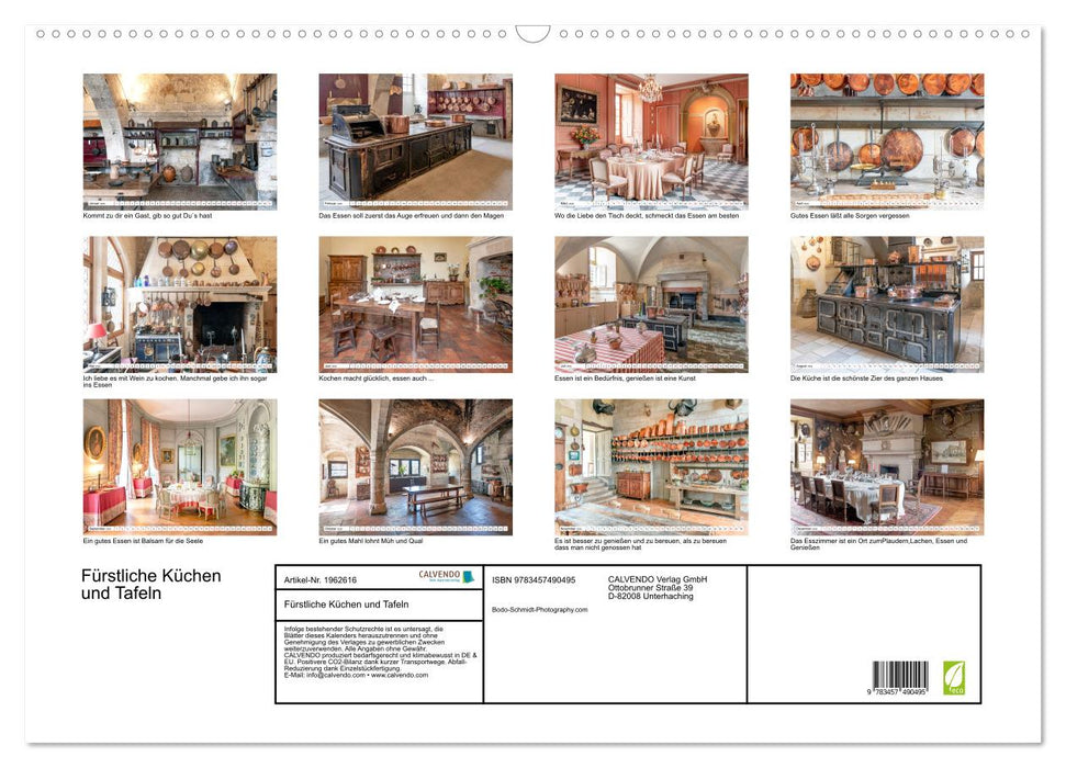 Fürstliche Küchen und Tafeln (CALVENDO Wandkalender 2026)