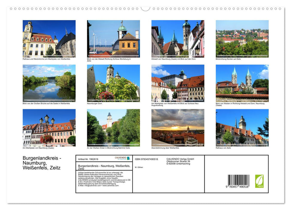 Burgenlandkreis - Naumburg, Weißenfels, Zeitz (CALVENDO Premium Wandkalender 2026)