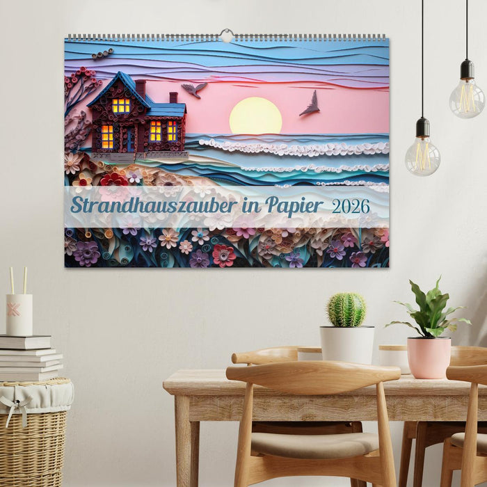 Strandhauszauber aus Papier (CALVENDO Wandkalender 2026)