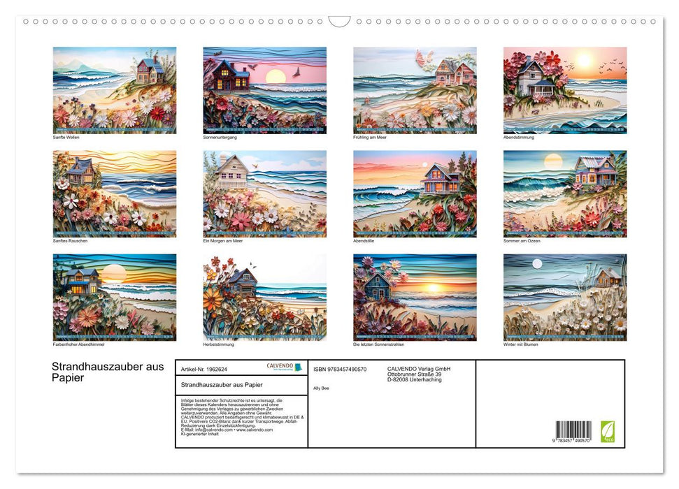 Strandhauszauber aus Papier (CALVENDO Wandkalender 2026)