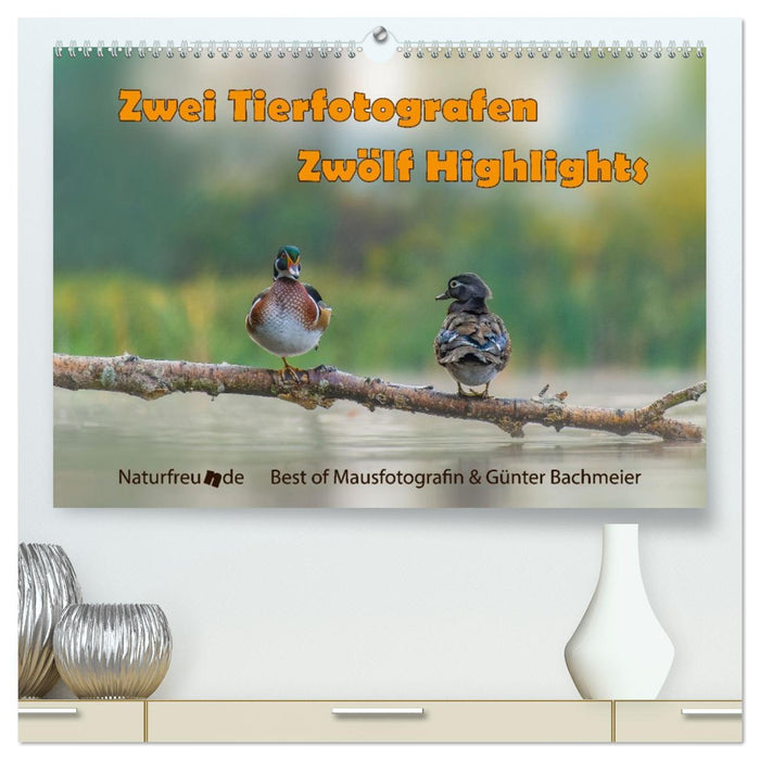 Zwei Tierfotografen Zwölf Highlights (CALVENDO Premium Wandkalender 2026)