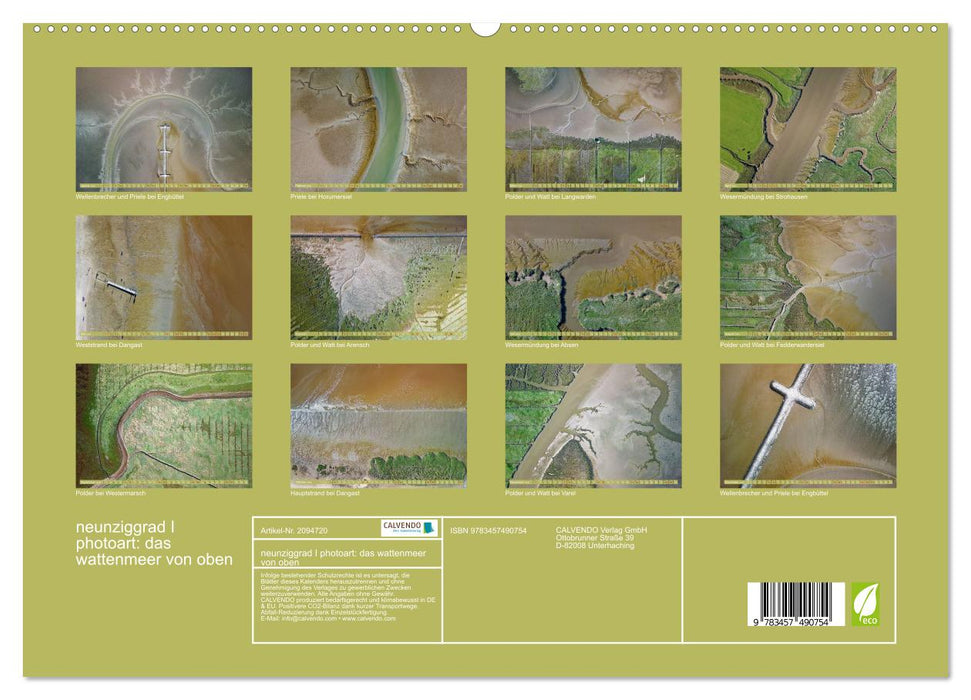 neunziggrad I photoart: das wattenmeer von oben (CALVENDO Premium Wandkalender 2026)