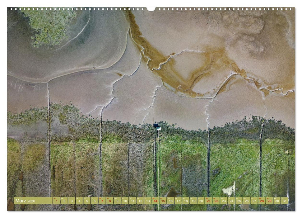 neunziggrad I photoart: das wattenmeer von oben (CALVENDO Premium Wandkalender 2026)
