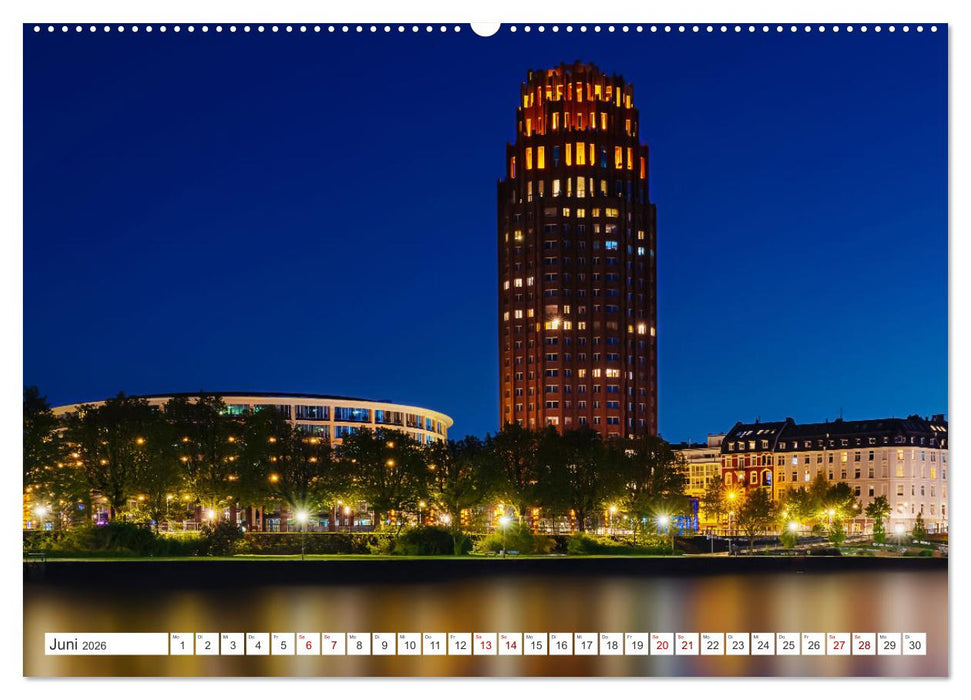 Frankfurt am Main - at night (CALVENDO Premium Wandkalender 2026)