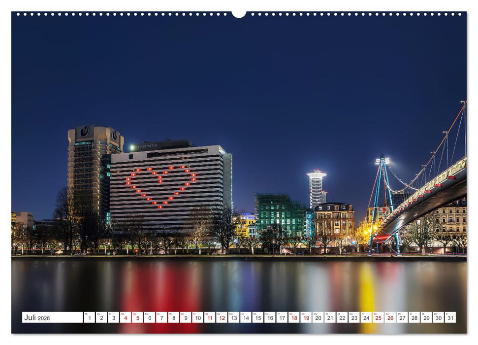 Frankfurt am Main - at night (CALVENDO Premium Wandkalender 2026)