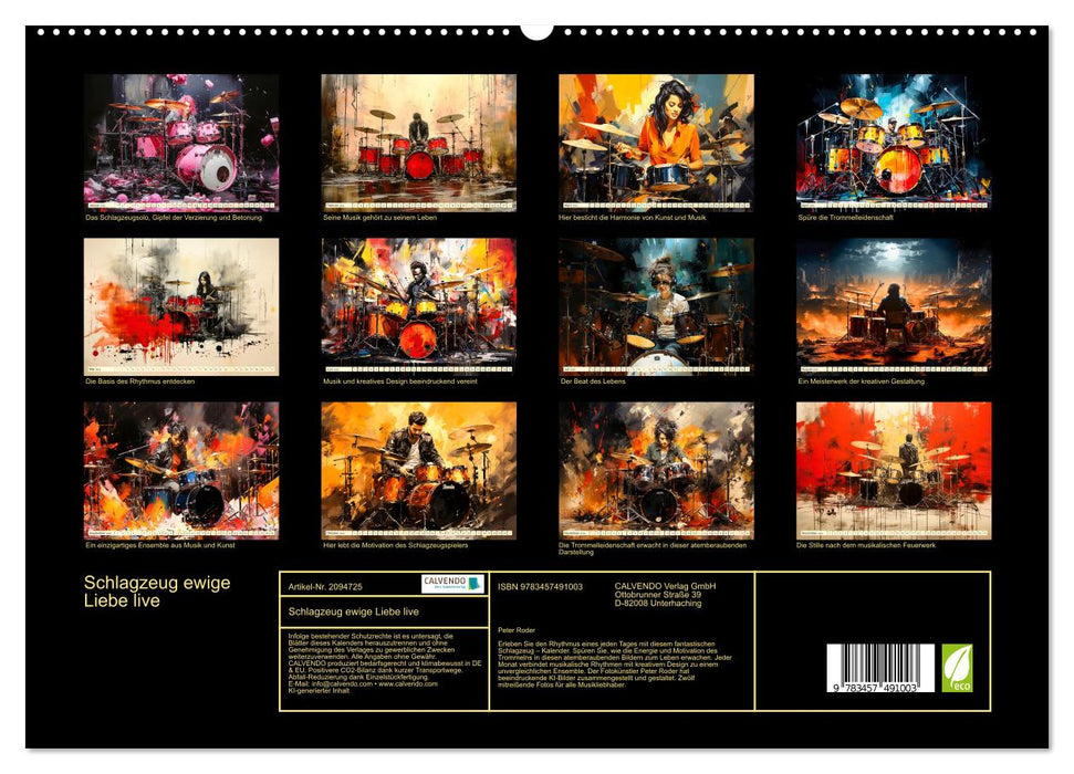 Schlagzeug ewige Liebe live (CALVENDO Premium Wandkalender 2026)