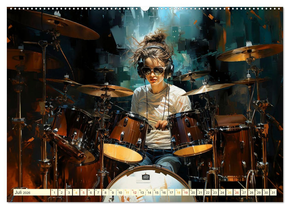 Schlagzeug ewige Liebe live (CALVENDO Premium Wandkalender 2026)