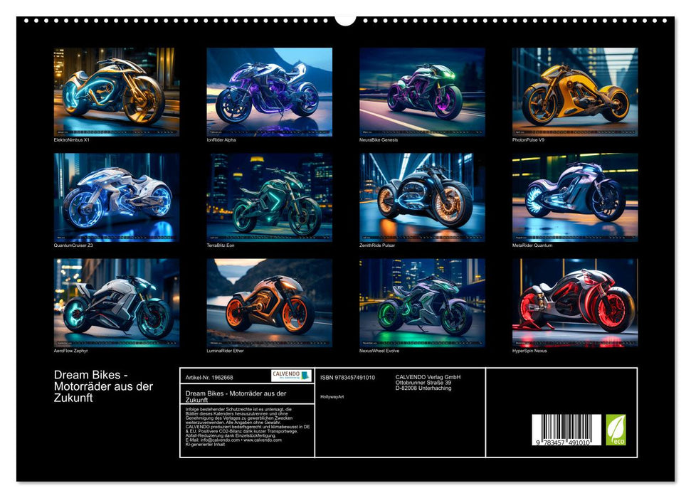 Dream Bikes - Motorräder aus der Zukunft (CALVENDO Premium Wandkalender 2026)