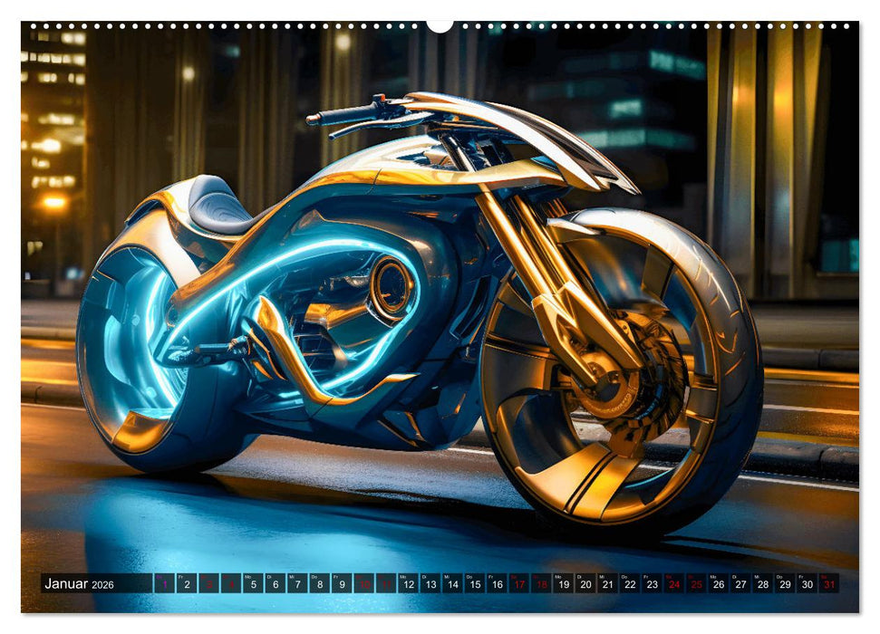Dream Bikes - Motorräder aus der Zukunft (CALVENDO Premium Wandkalender 2026)